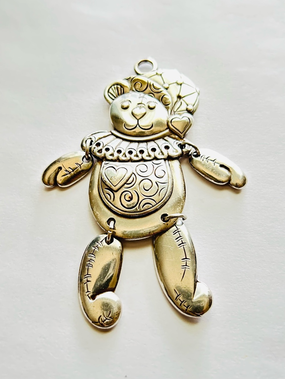 Brighton Collectable 2000 Silver Holiday Teddy Bear Ornament